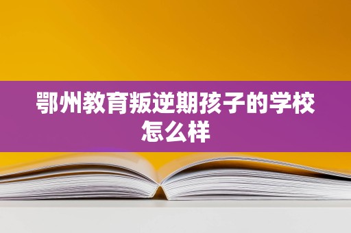 鄂州叛逆期青少年教育學校 特色、模式與教育咨詢管理分析
